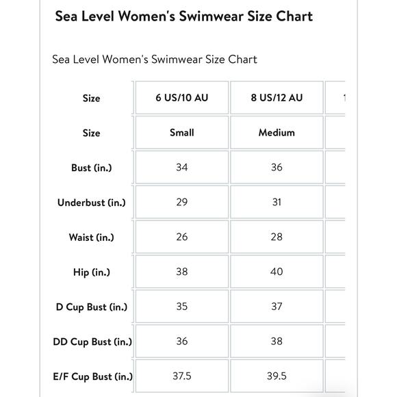 NWT! Sea Level Charmarel Cross Front Moulded Underwire Bikini Top - Size 8 - Picture 10 of 12